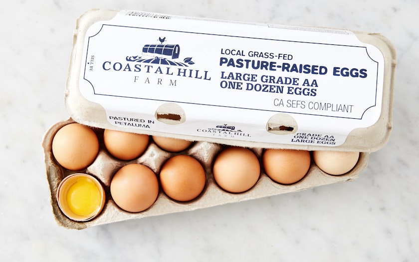Local Grass-Fed Pasture Raised Eggs (Large), 1 dozen, Coastal Hill Farm